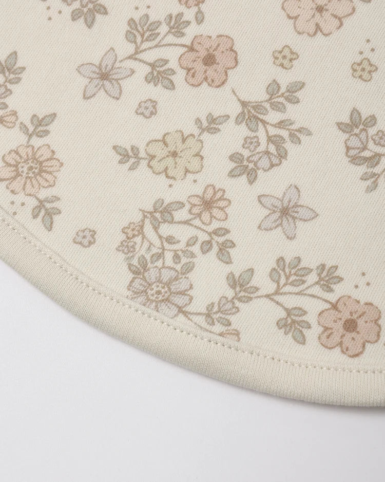 Jersey Snap Bib, 2 Pack - Floral Vine, Dusty Rose