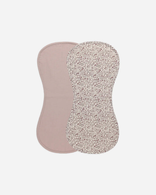 Burp Cloth 2 Pack - Mauve, Mauve Ditsy