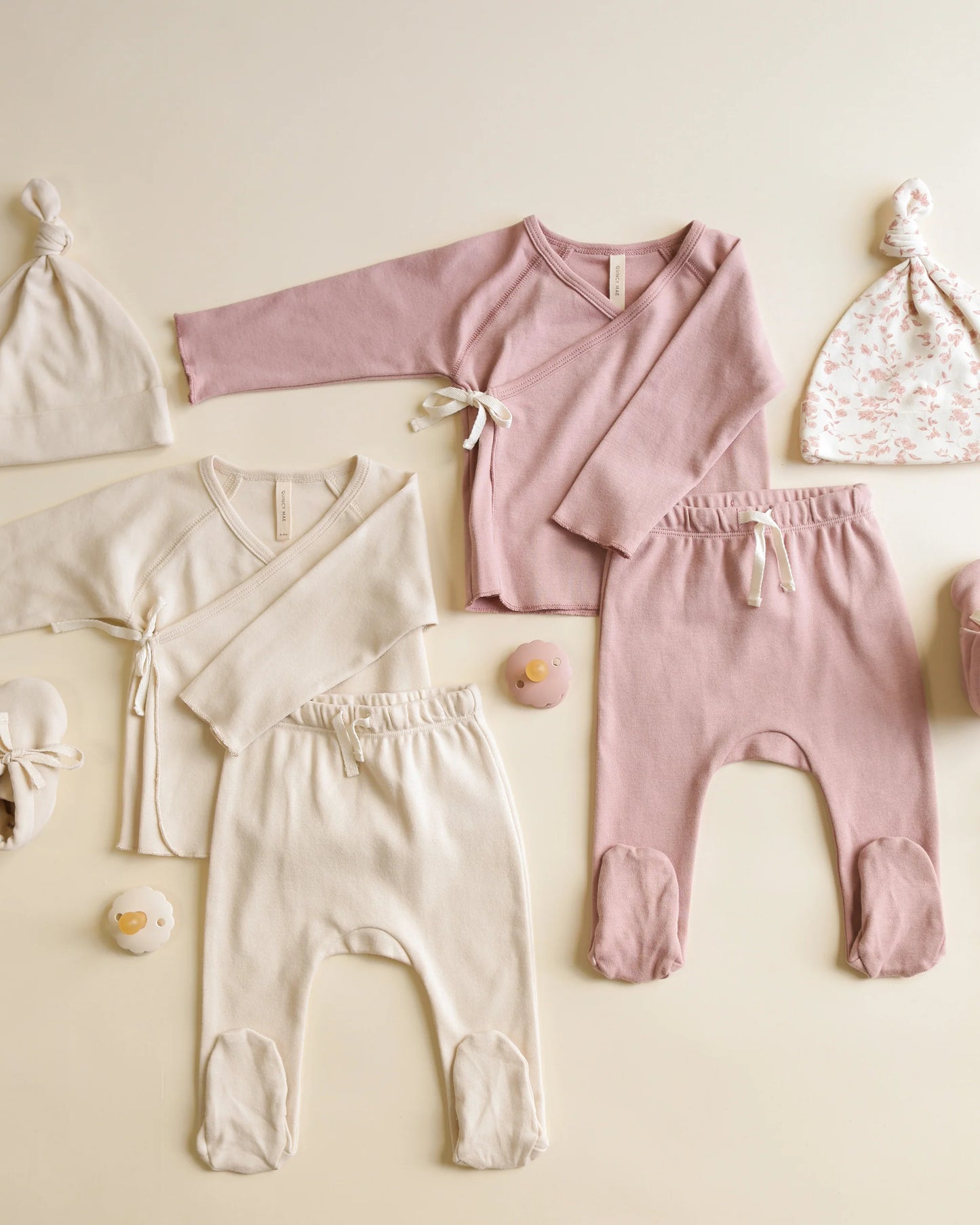 Wrap Top + Footed Pant Set