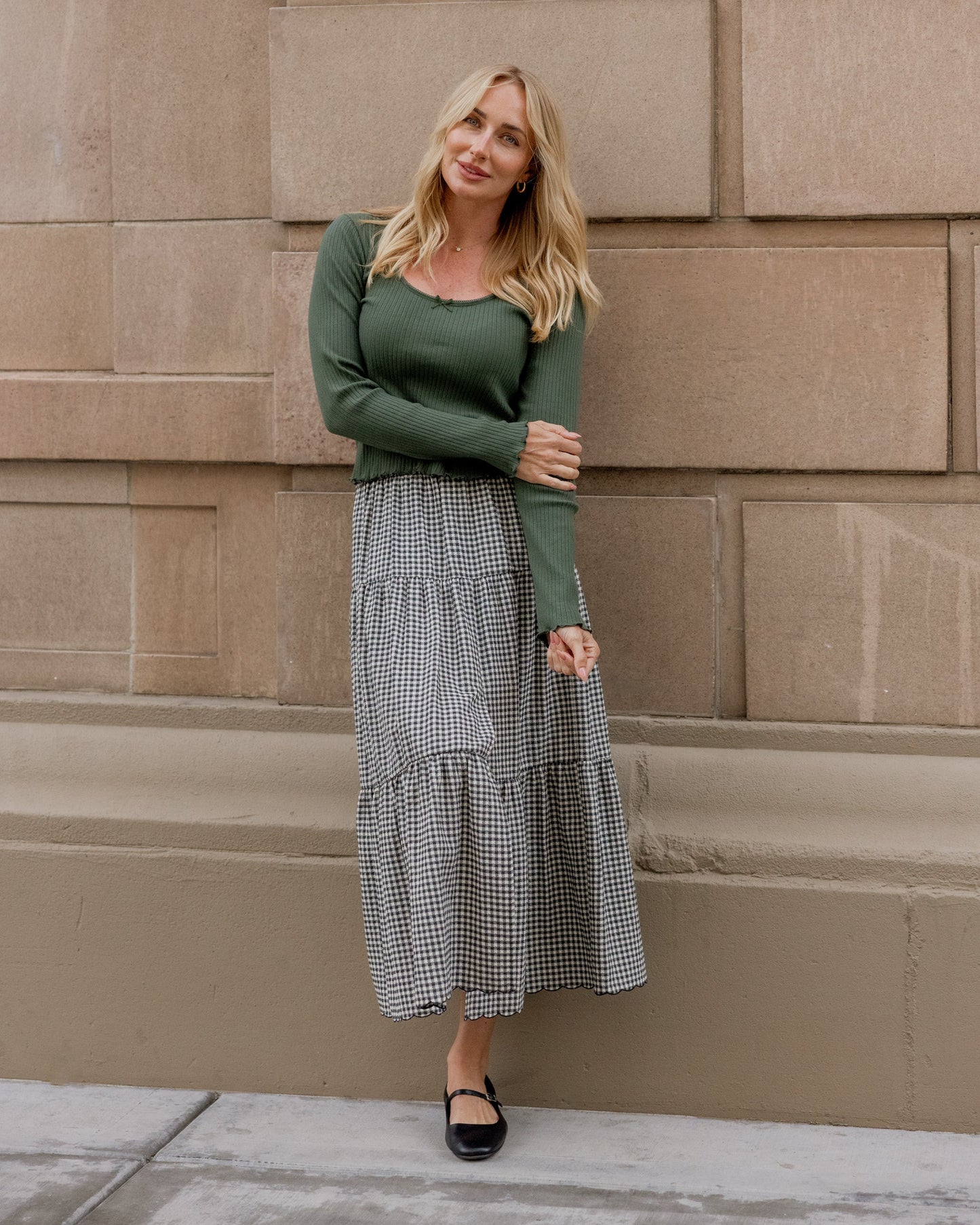 Tiered Midi Skirt