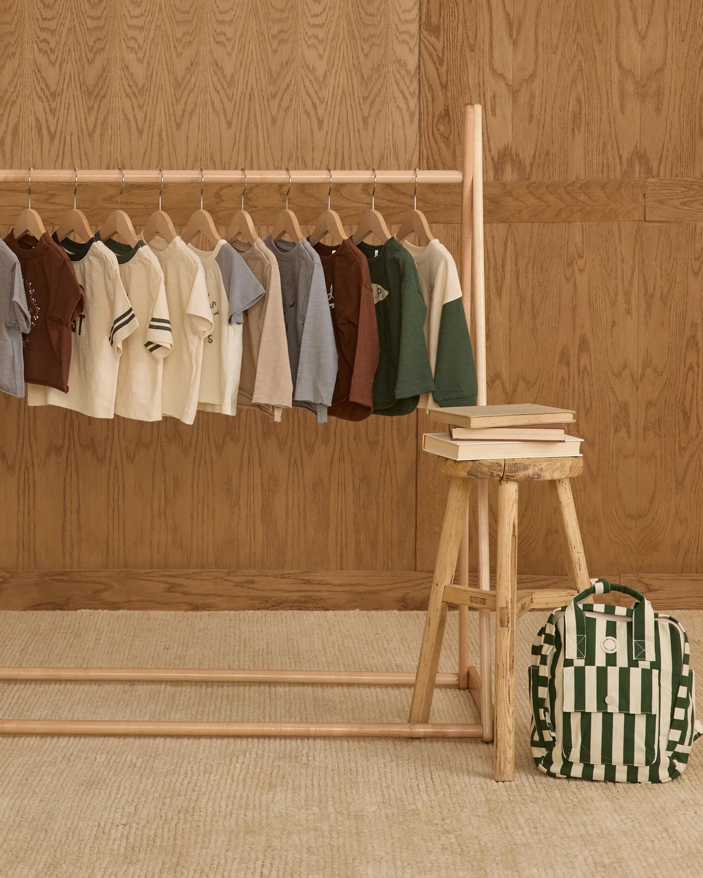 Mini Backpack - Green Stripe