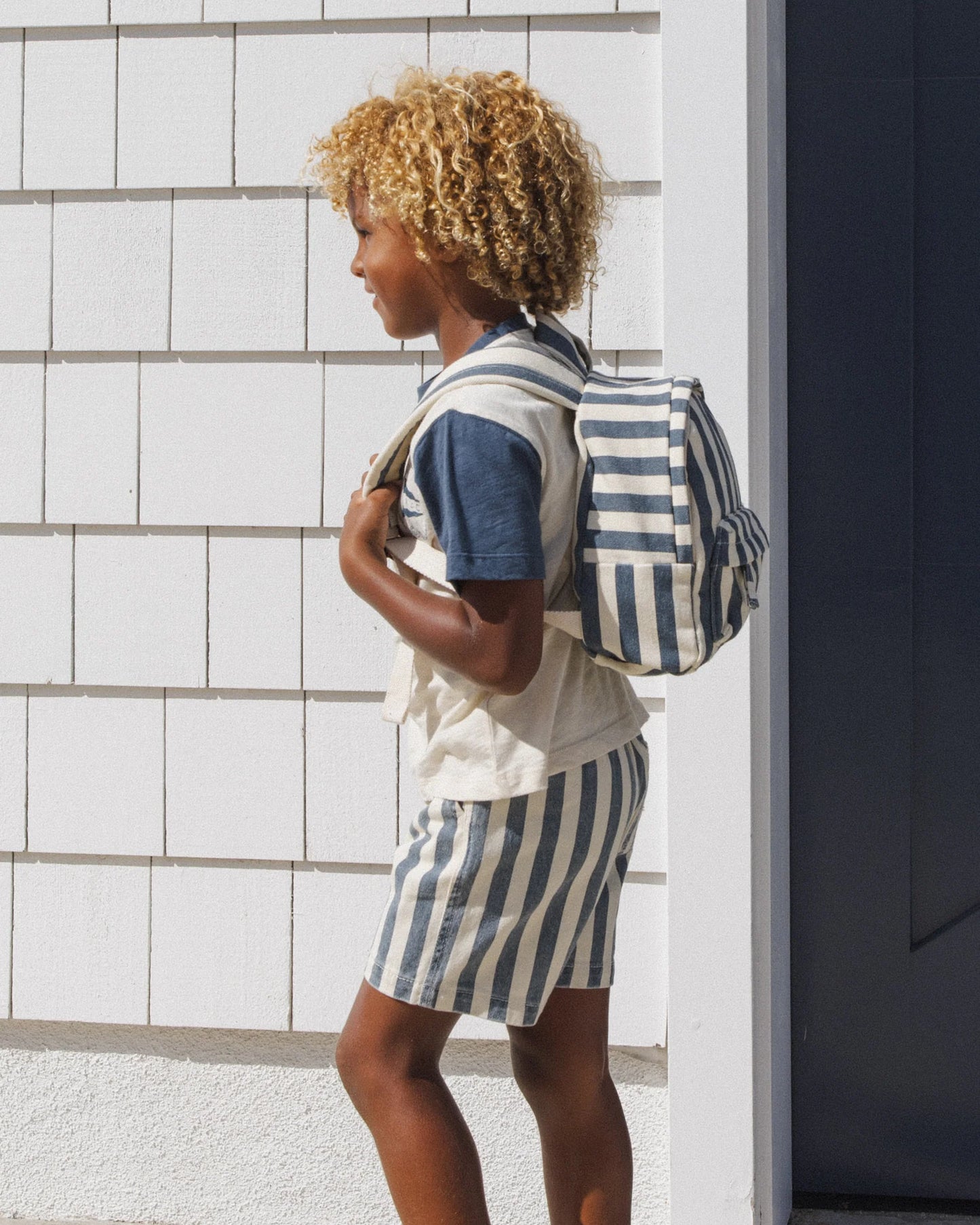 Mini Backpack - Navy Stripe