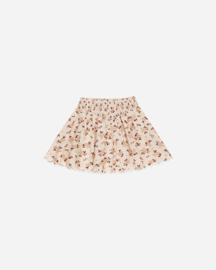 Smocked V Mini Skirt