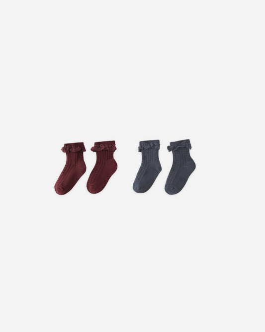 Lace Trim Socks 2-Pack