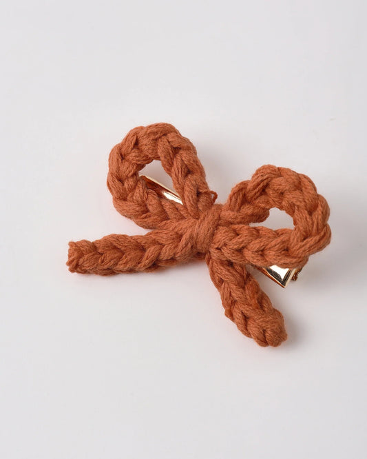Crochet Bow Clips - Poppy