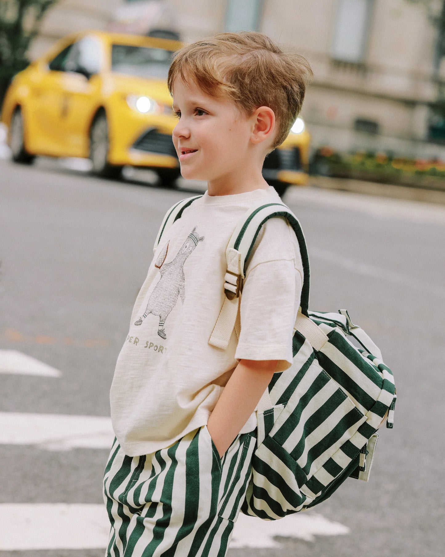 Mini Backpack - Green Stripe