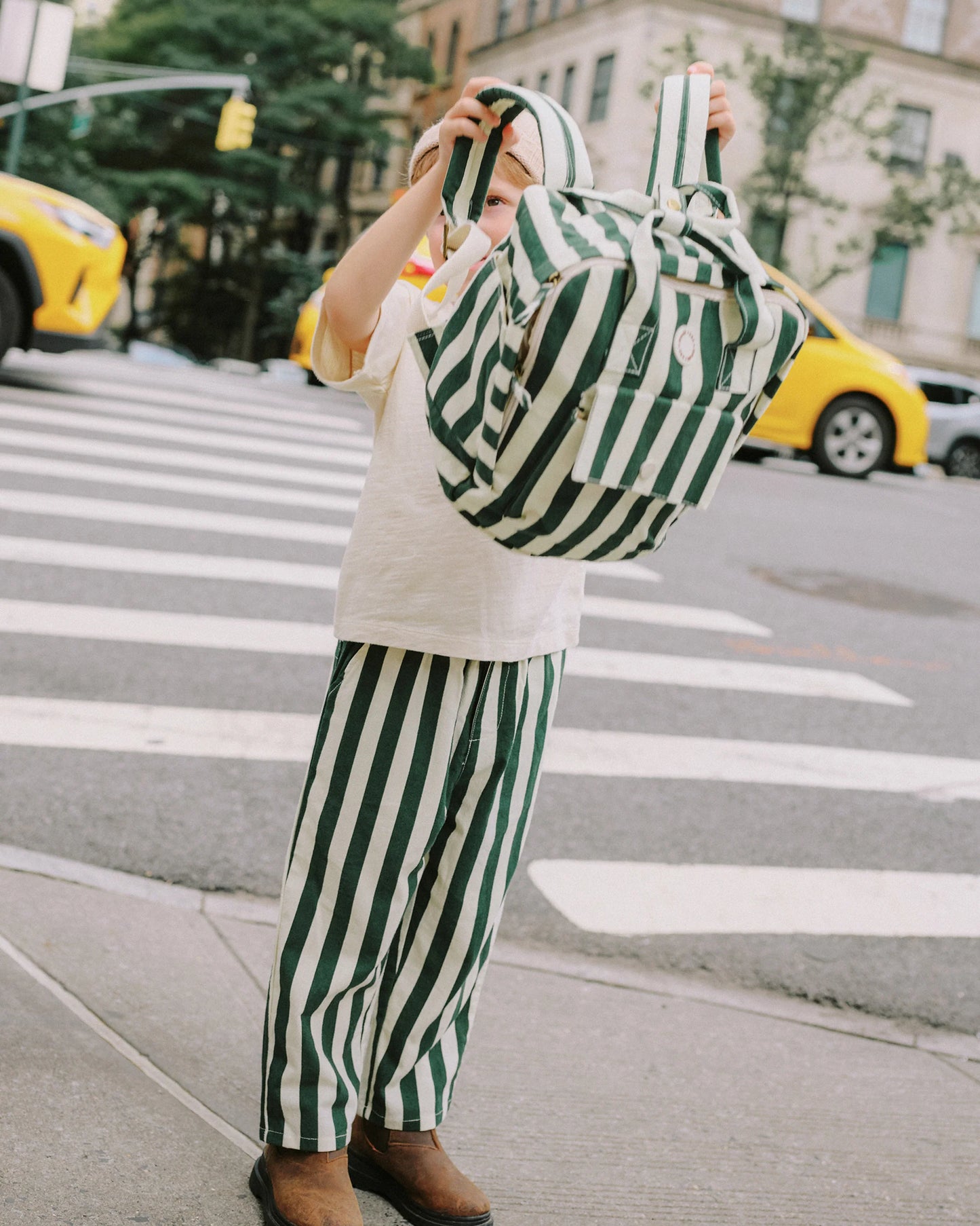 Mini Backpack - Green Stripe