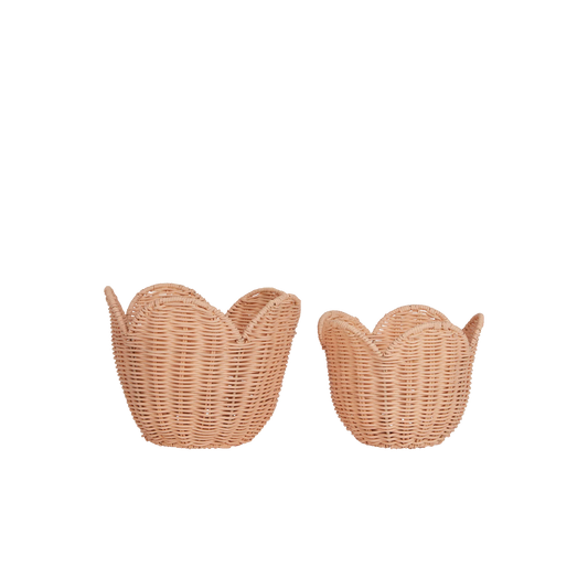 Rattan Lilly Basket Set - Seashell