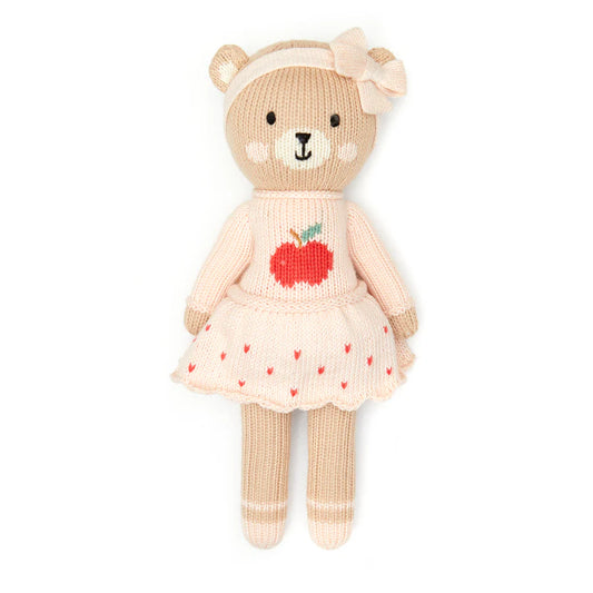 Emma the Bear with Apple - Pink/Red