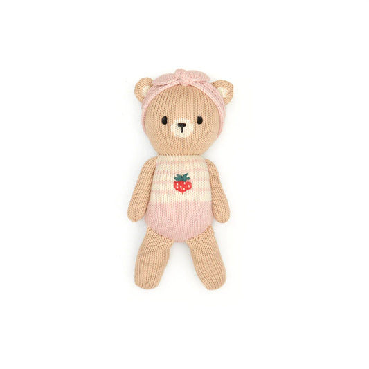 Baby Bear With Strawberry - Pink & Natural
