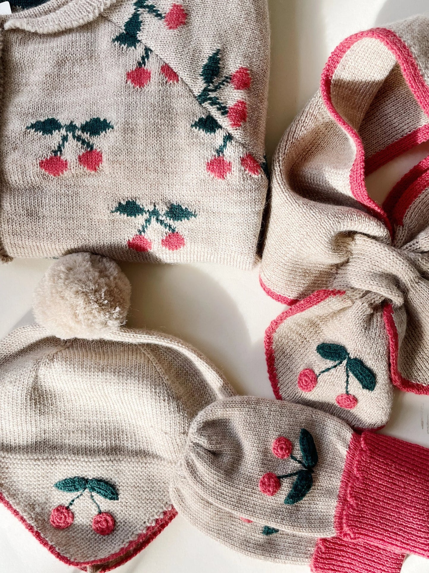 Sonja Knit Mittens - Beige Melange - 12/18M