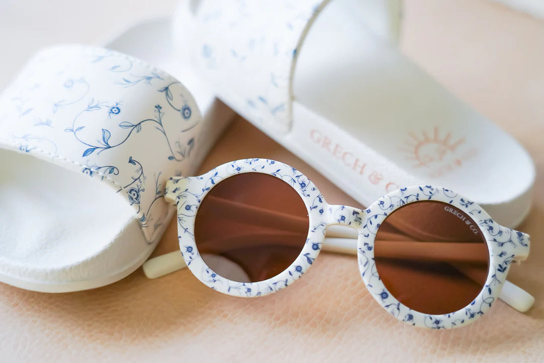 Original Round Sustainable Sunglasses - Bio Based - Bendable - Polarized - Scandi Floral (18M-10Y)
