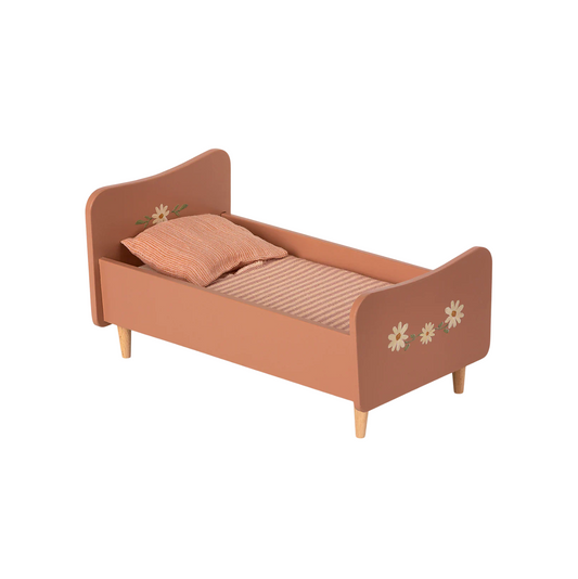 Wooden Bed, Miniature - Rose