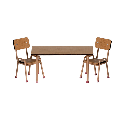 Table and chair set, Mouse - Dark powder