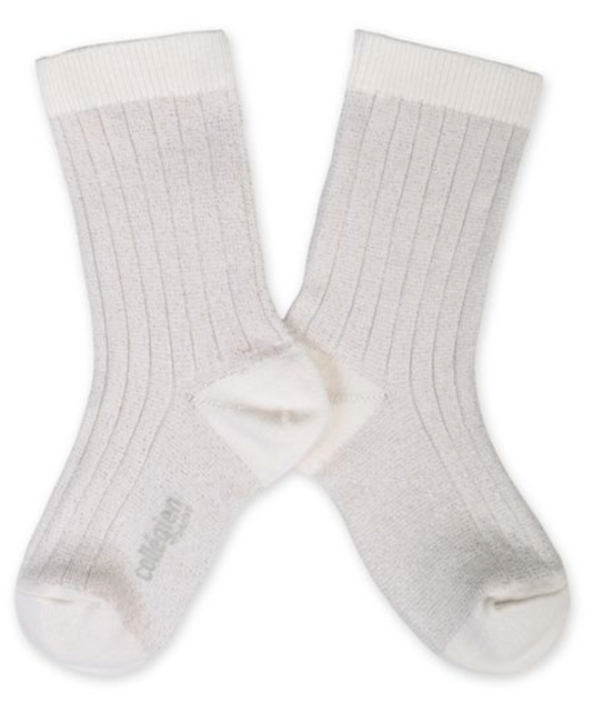 Victorie-Glitter Ribbed Crew Sock-908 -7.5/10.5