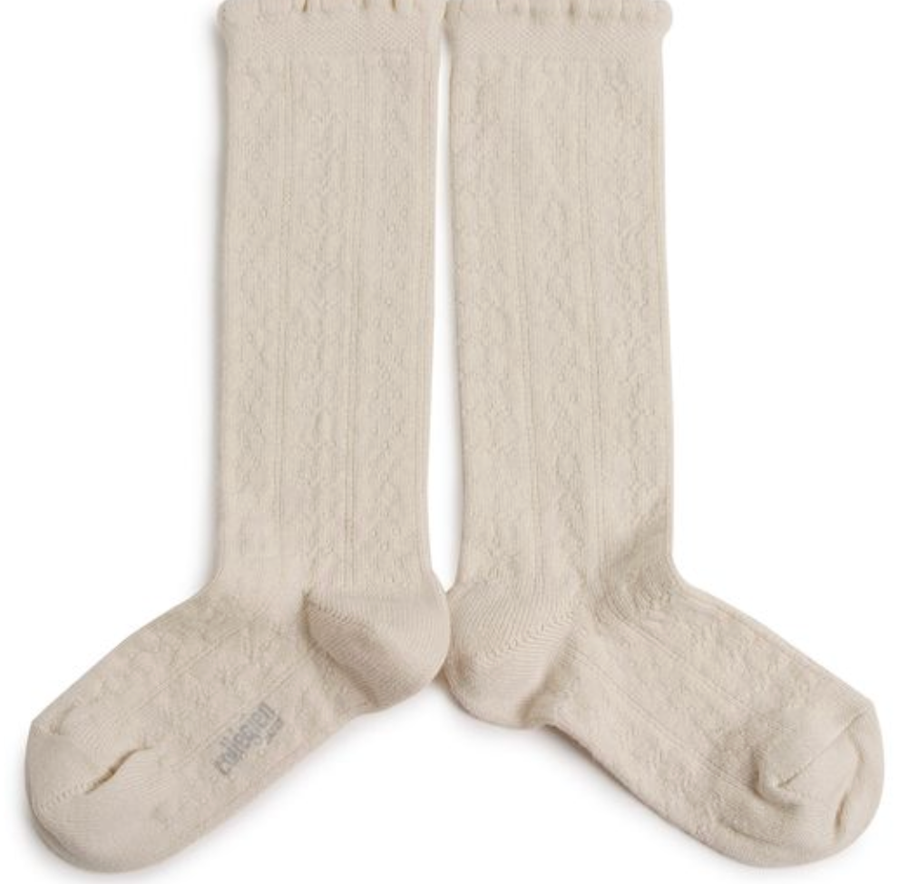 Juliette - Pointelle Organic Cotton Knee - 037- 1/3.5