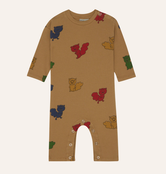 Multicolor Squirrels Baby Overall