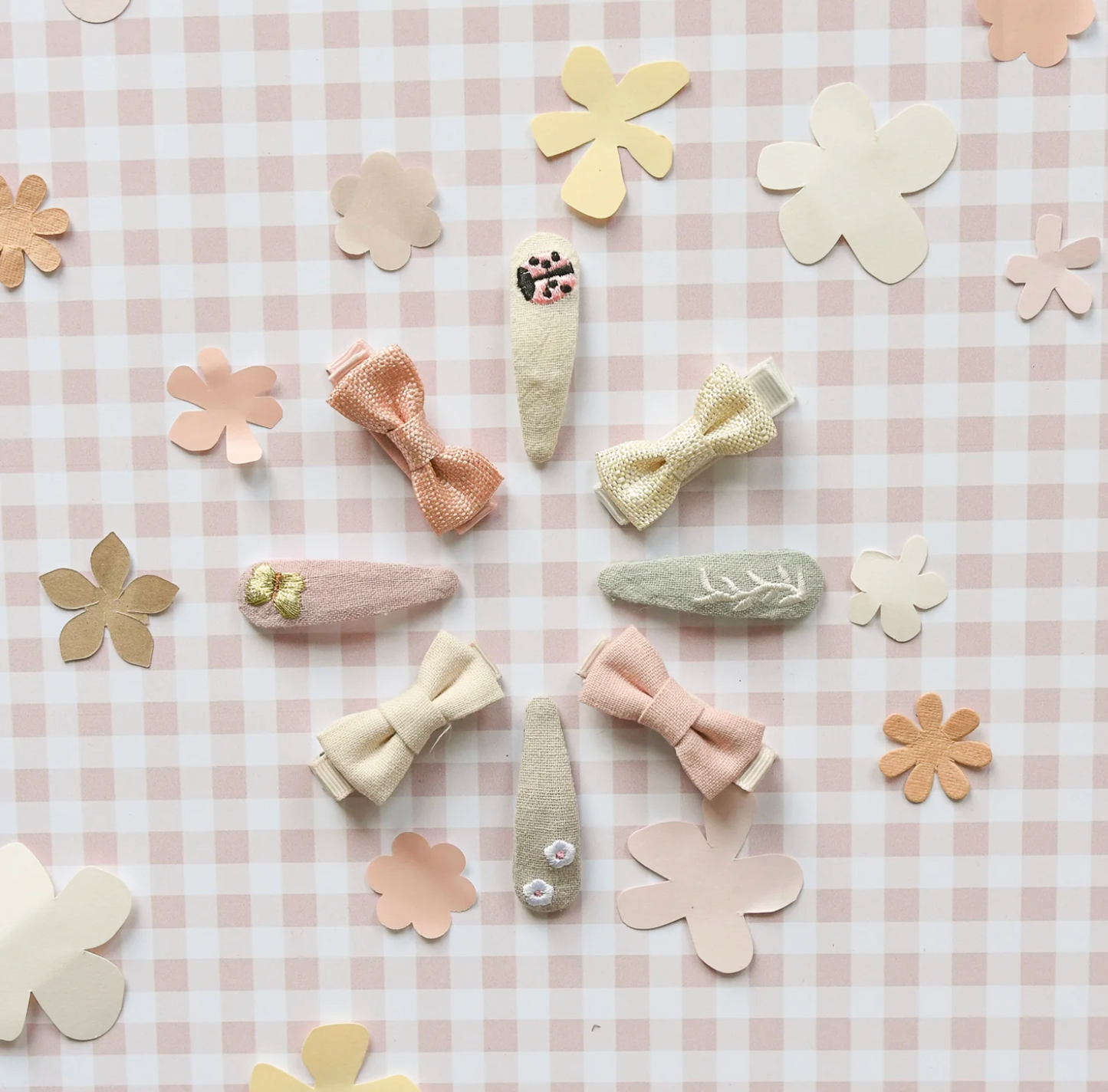 Linen Mini Bow Clips