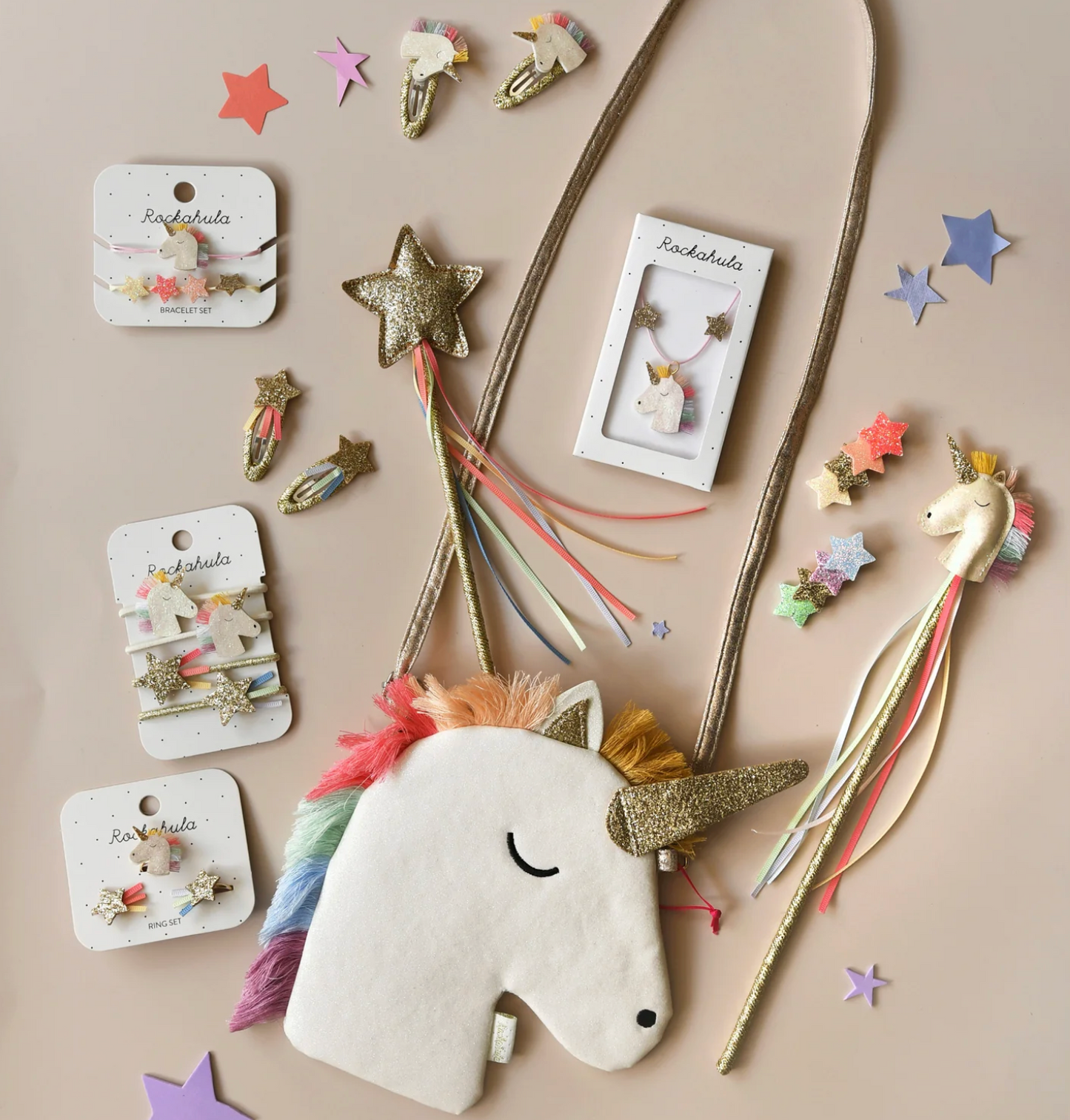 Rainbow Shimmer Star Clips