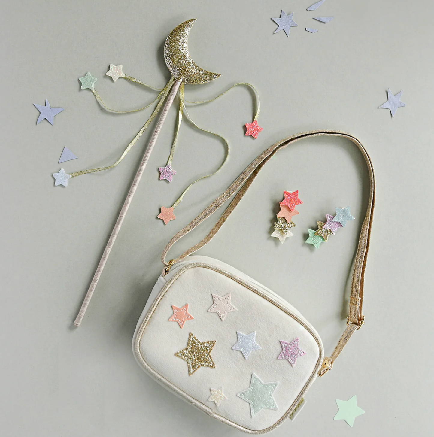 Rainbow Shimmer Star Clips