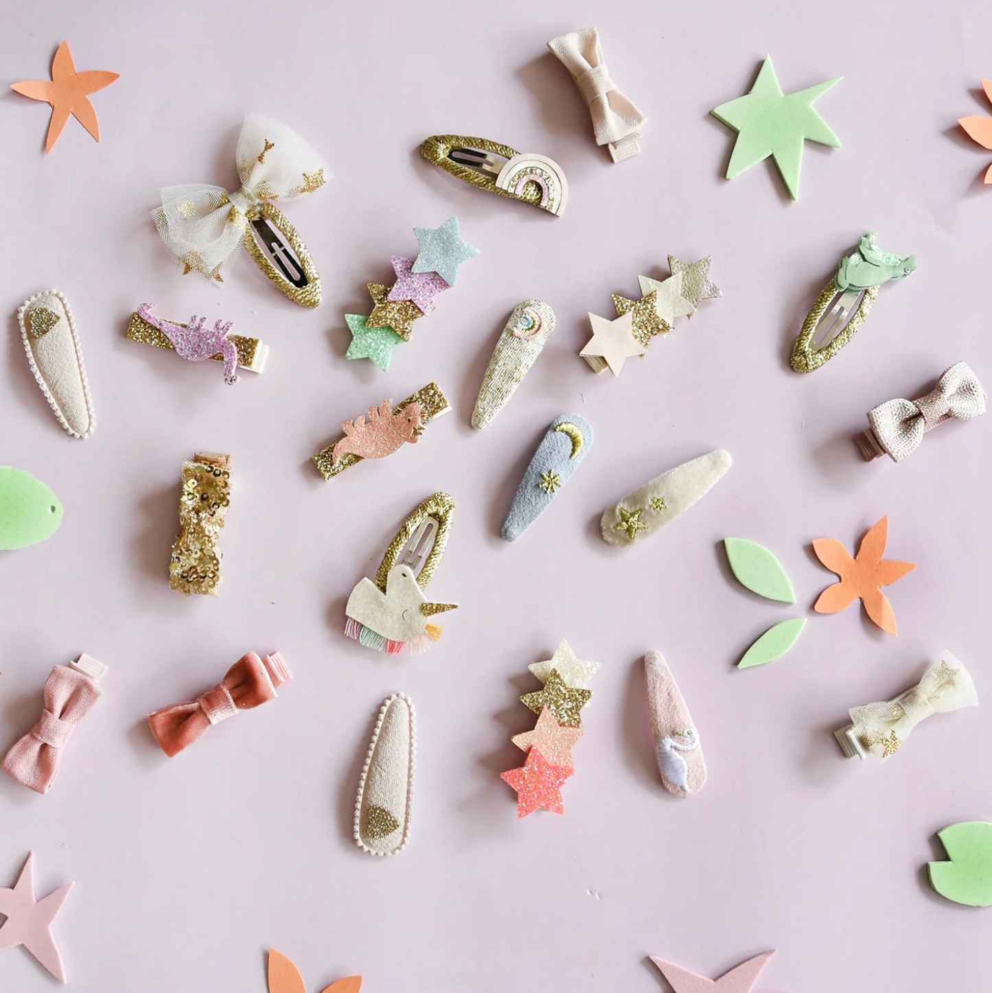 Rainbow Shimmer Star Clips