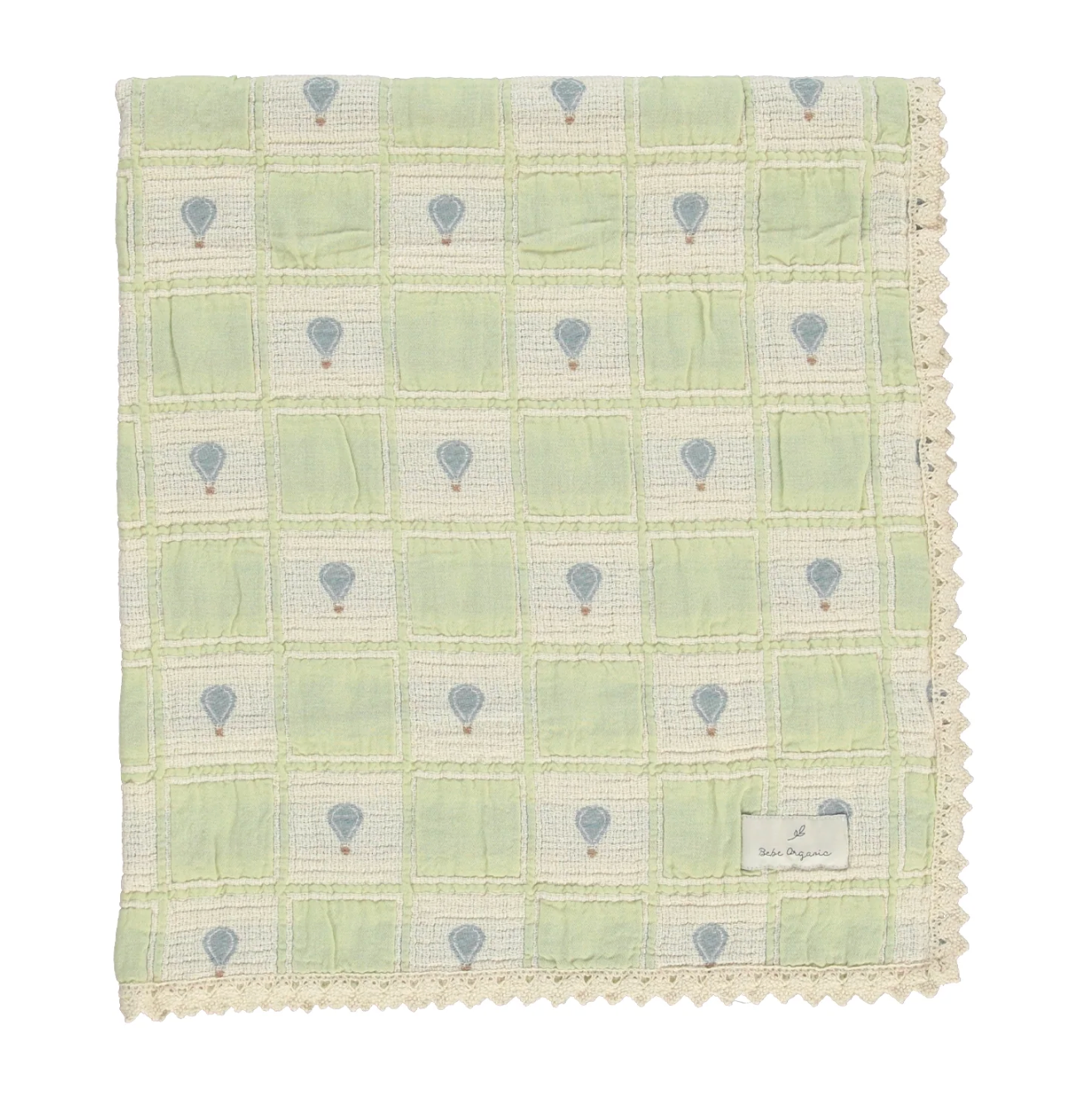 Balloon Blanket - Green Balloon Patchwork - Baby Size