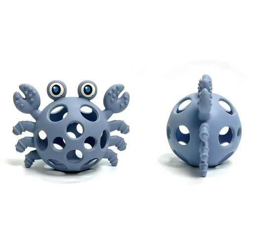 Silicone 3D Funny Crab Teether - Slate
