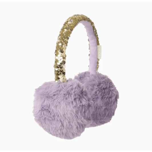 Shimmer Sequin Earmuffs Lilac