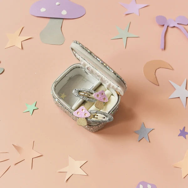 Confetti Glitter Silver Mini Jewelry Box
