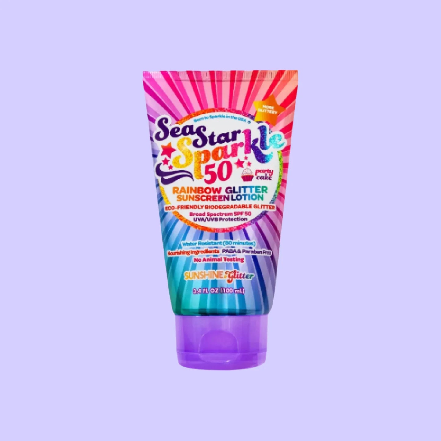 Sea Star Sparkle Party Cake SPF 50 Glitter Sunscreen