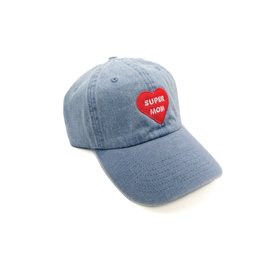 Super Mom Baseball Hat - Denim - Adult