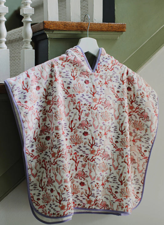 Rosy Coral Reef Swim Poncho