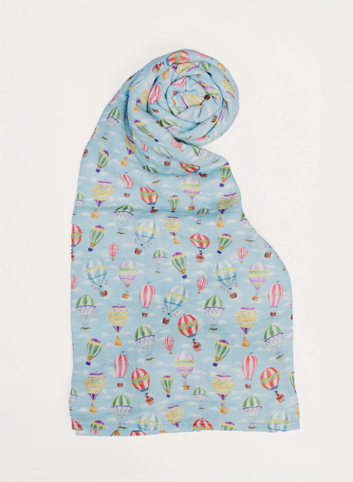 Up Up & Away Shawl Blanket - Light Blue Multi