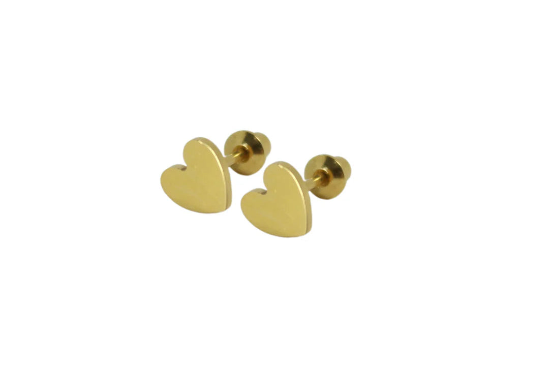 Heart Screw Back Earrings