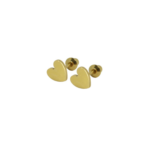 Heart Screw Back Earrings