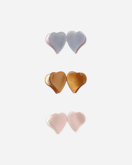 Heart Mini Clips - Dusty Blue, Clay, Blush