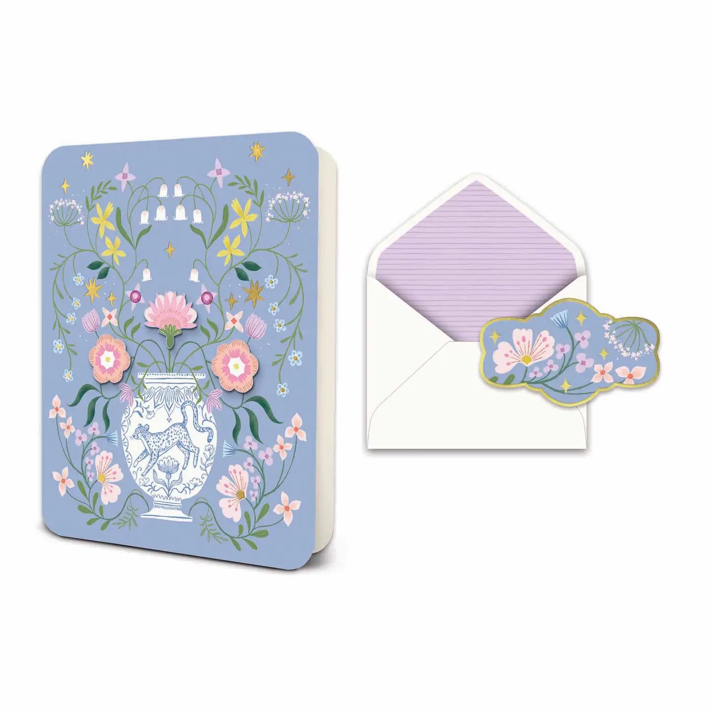 Vase of Blooms Deluxe Greeting Card