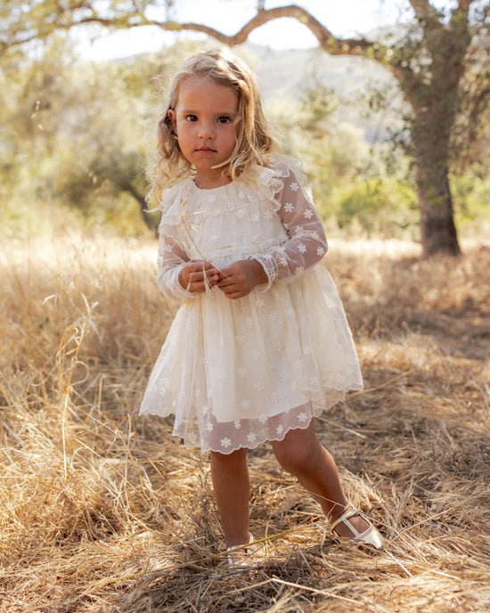 Everly Bow - Embroidered Daisy