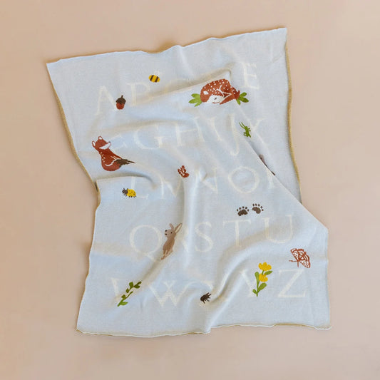 Blanket Alphabet - Woodland Baby Organic Fall Animal Gift