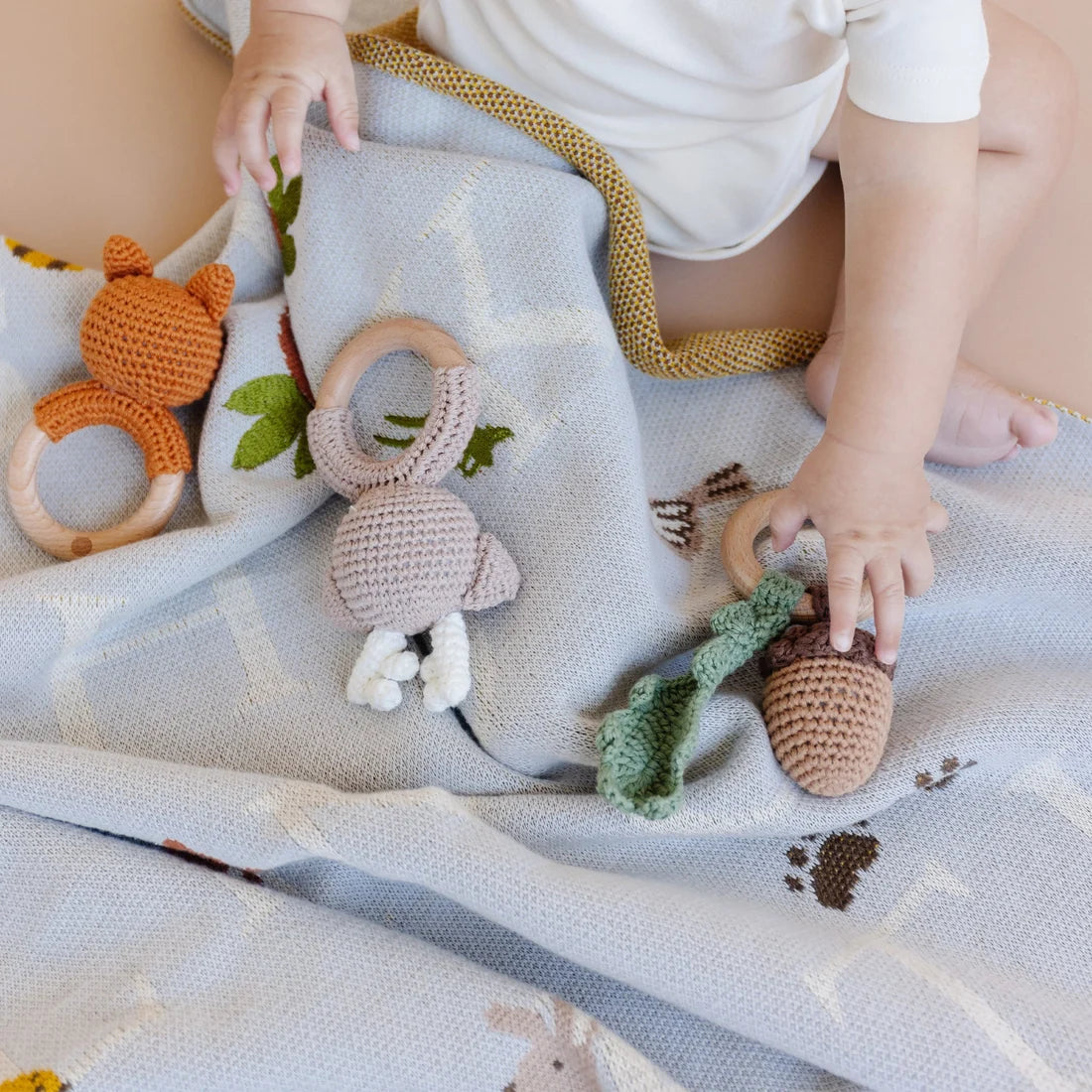 Blanket Alphabet - Woodland Baby Organic Fall Animal Gift