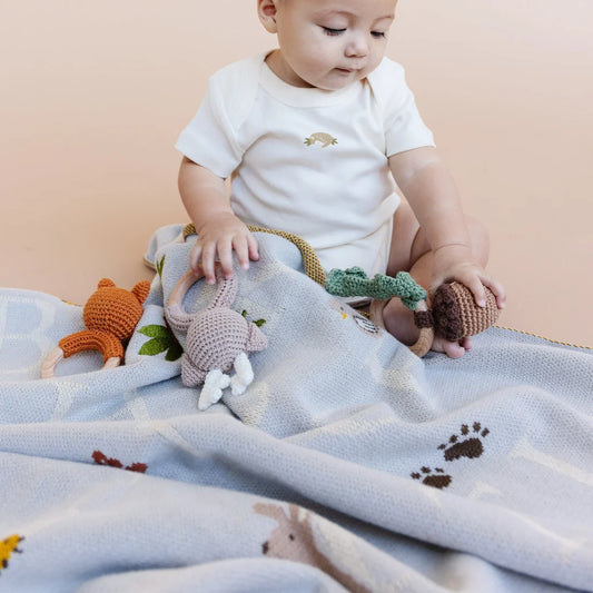 Blanket Alphabet - Woodland Baby Organic Fall Animal Gift