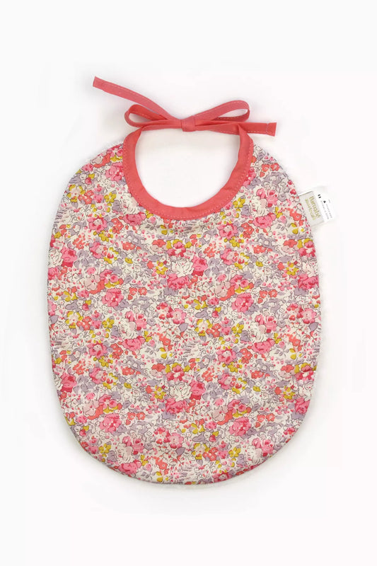 Baby Bib Liberty Fabric - Clara Pink Purple Yellow Floral