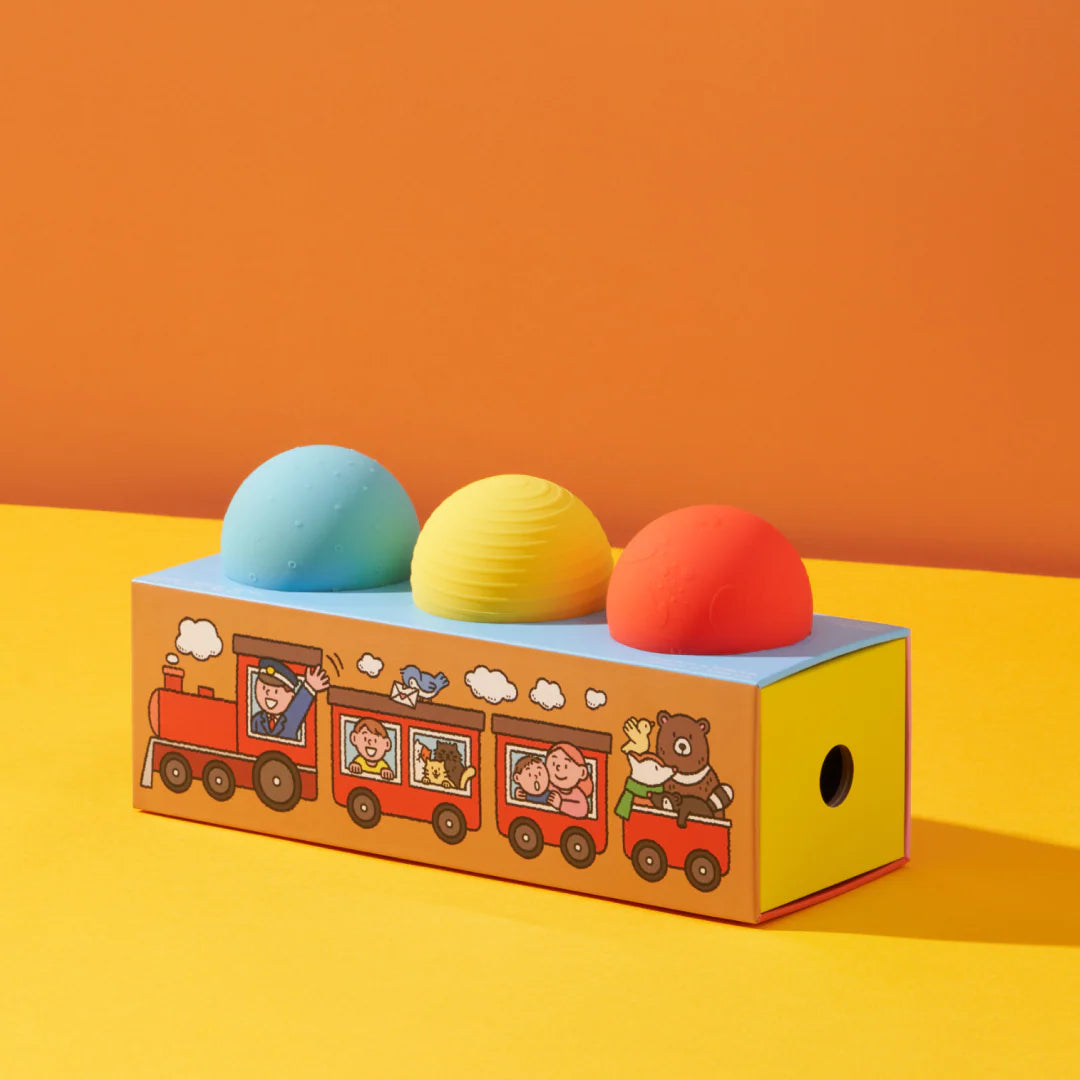 B is for Ball - 3 Ball Set in "Choo Choo" Train Toy Box