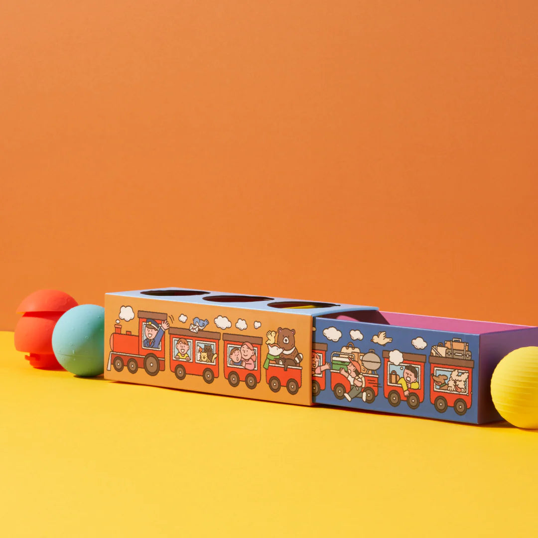 B is for Ball - 3 Ball Set in "Choo Choo" Train Toy Box