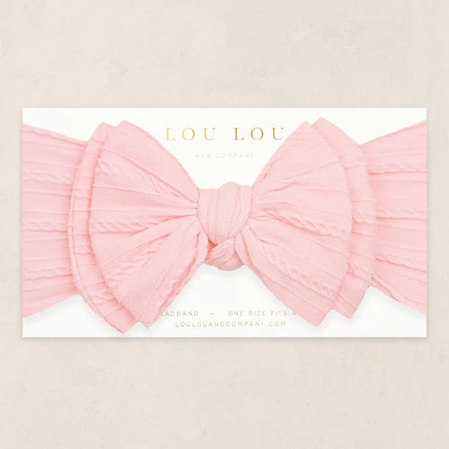 Cable Knit Headband - Baby Pink
