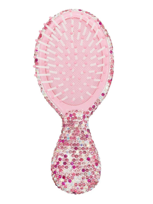 Small Crystal Hairbrush - Pink