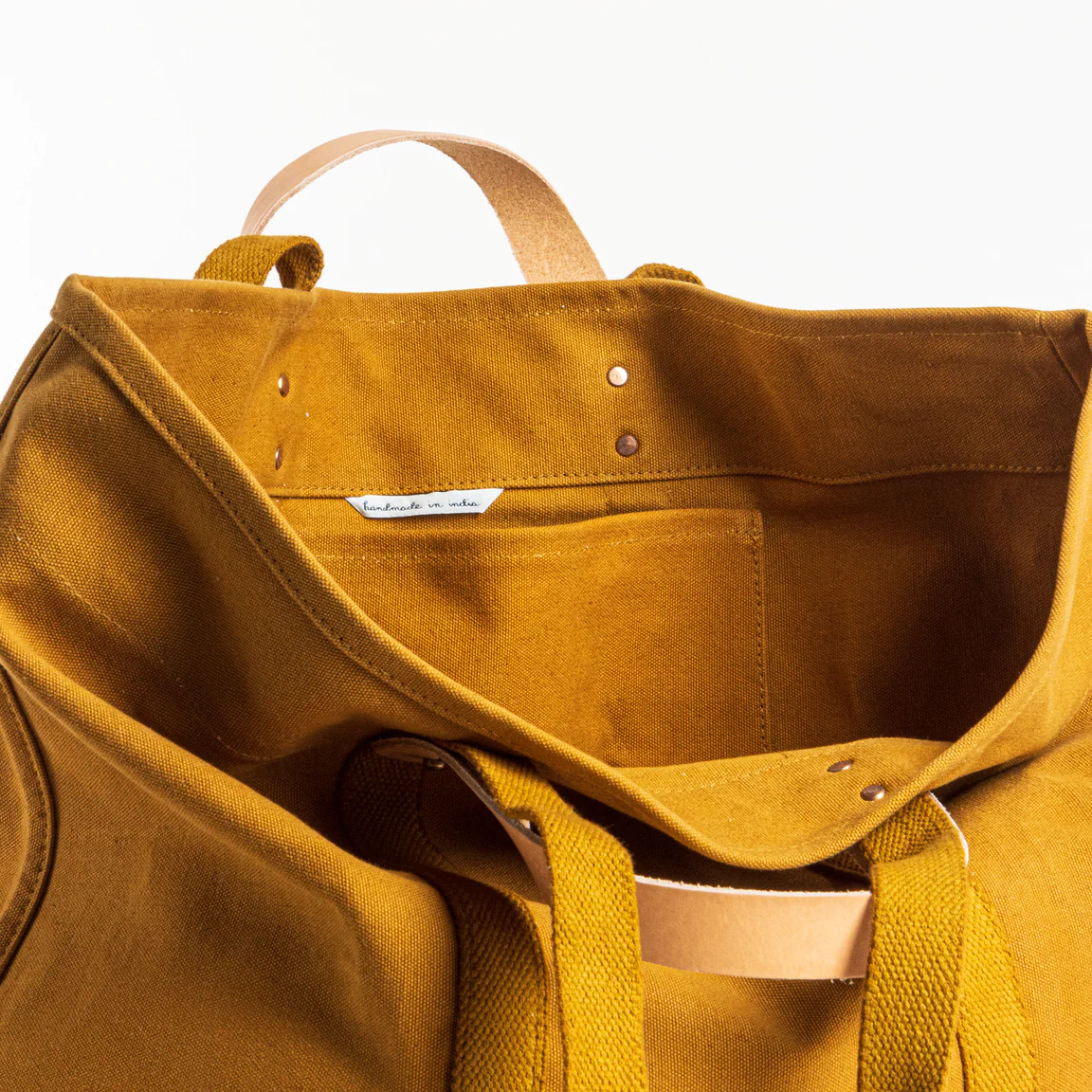 Large East West Tote, Mustard Seed