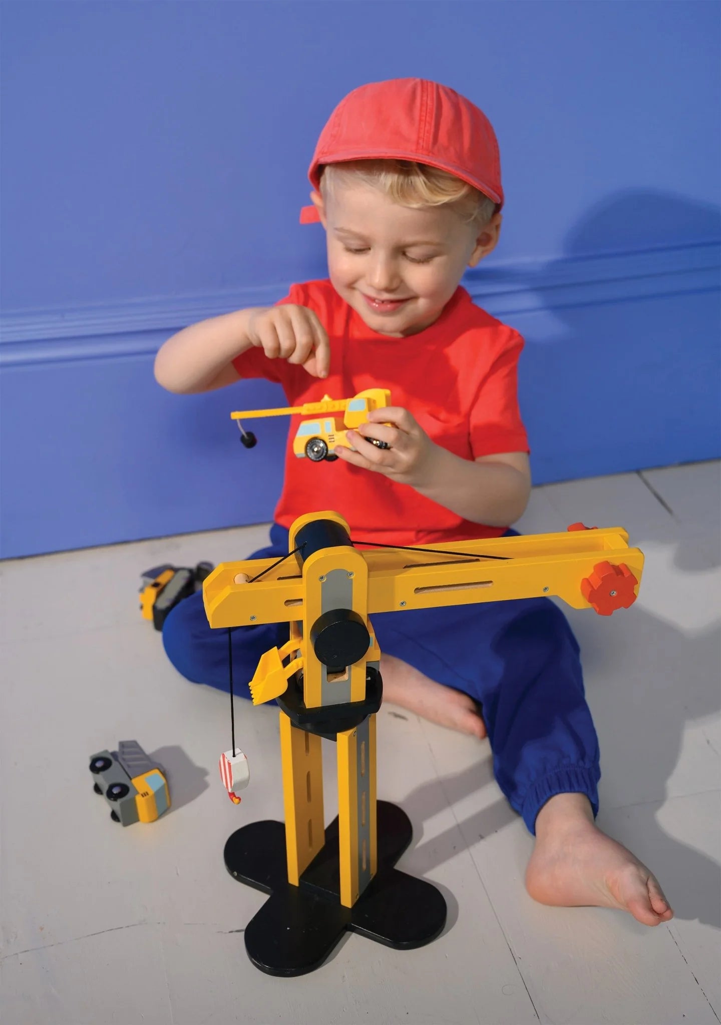 Wooden Big Yellow Toy Crane – 3+ Years