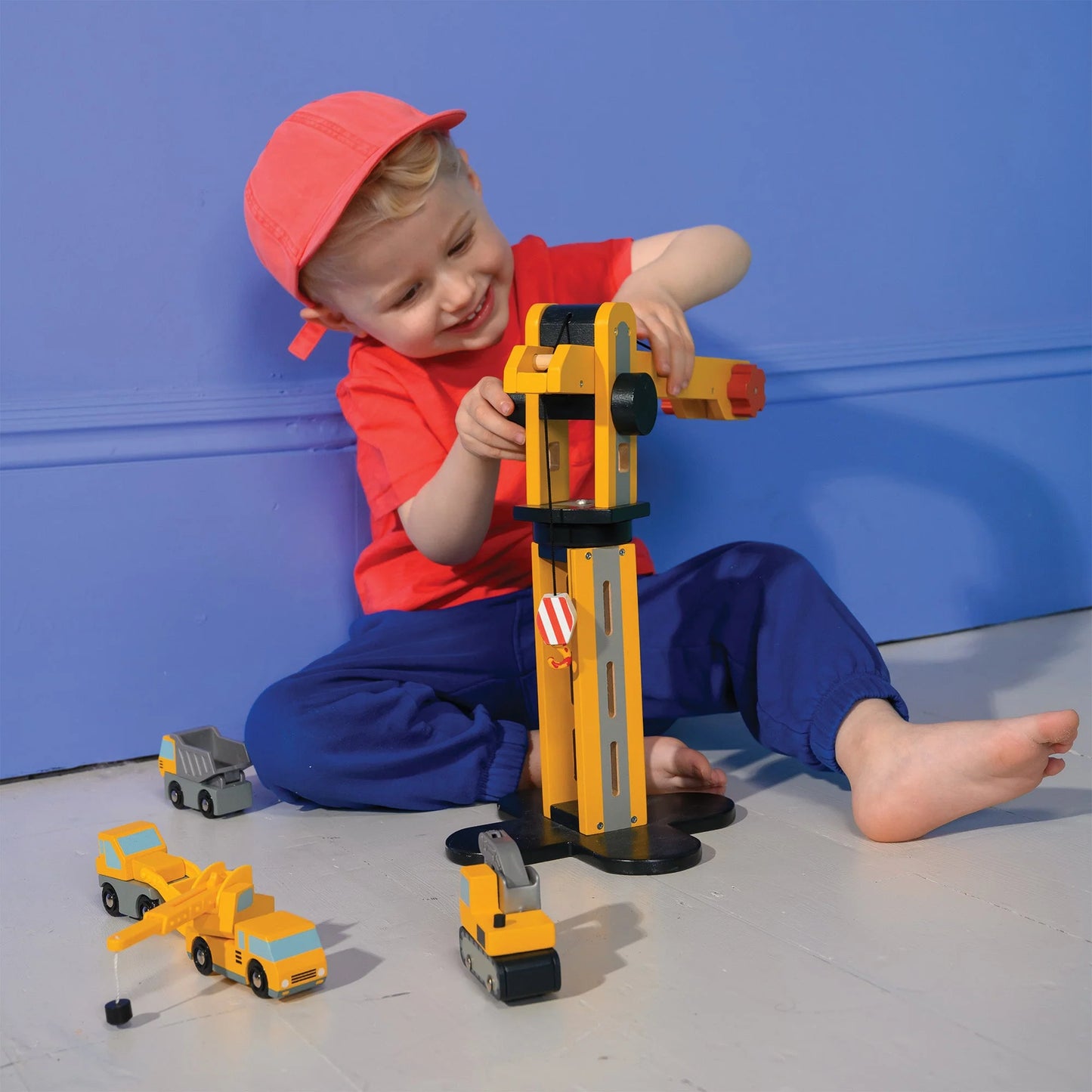 Wooden Big Yellow Toy Crane – 3+ Years