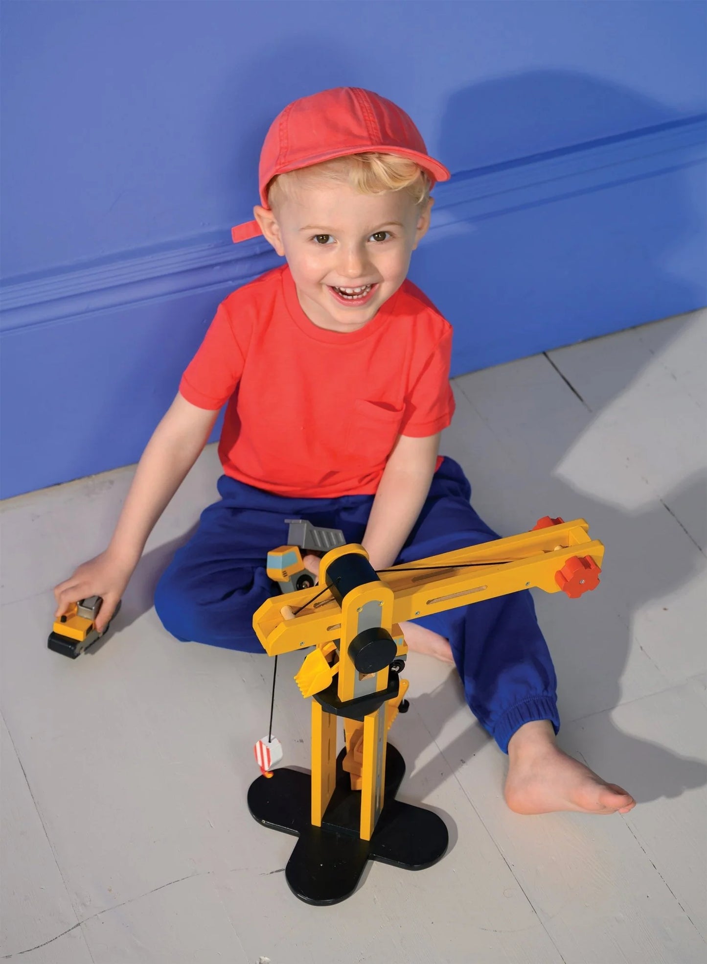 Wooden Big Yellow Toy Crane – 3+ Years